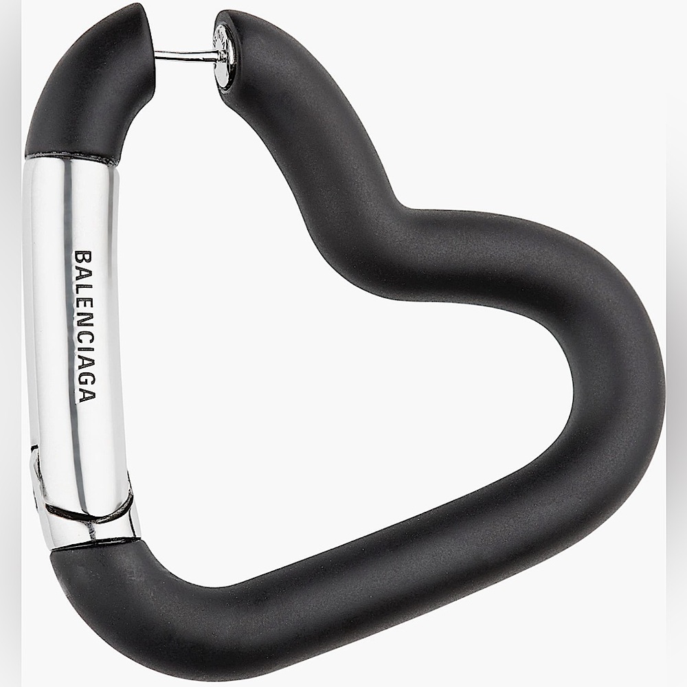 NEW🔥BALENCIAGA Love Carabiner Heart Hoop Earrings🔥 - Picture 3 of 12